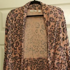 Pink Boston Proper leopard cardigan